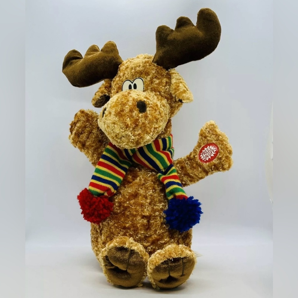Dan Dee Sitting Animated Singing Dancing Reindeer Christmas Plush Animal Working